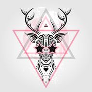 Deer head Tribal pattern N5