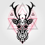 Deer head Tribal pattern N6