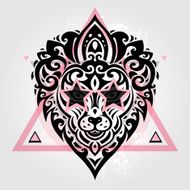 Lions head Tribal pattern N10