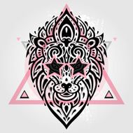 Lions head Tribal pattern N11