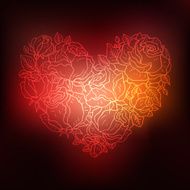 Heart of flowers roses N2
