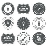 Wedding dress icon Women shoe sign Perfume N4