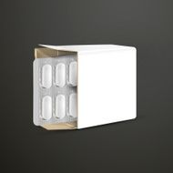 pills with white package paper box N2