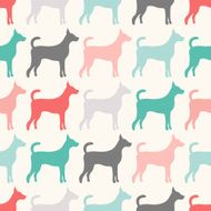 Animal seamless pattern of dog silhouettes N3