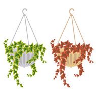 Vector illustration with flower pot in flat style N2