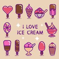 Set of ice cream icons