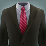 Vector grey business suit with a tie