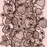 Vector lace seamless pattern decorative strawberry leaves