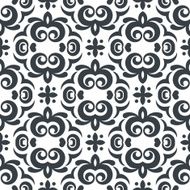 Vector seamless floral pattern Black and white colors abstract background