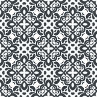 Vector seamless floral pattern Black and white colors abstract background N2