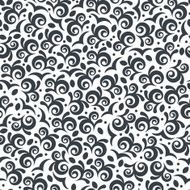 Vector seamless floral pattern Black and white colors abstract background N3