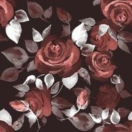 Background with beautiful roses Seamless pattern hand-drawn flowers 14