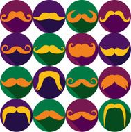 Carnival seamless pattern of moustache