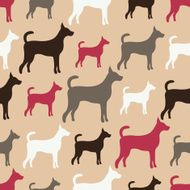 Animal seamless pattern of dog silhouettes N4