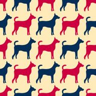 Animal seamless pattern of dog silhouettes N6