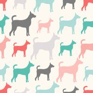 Animal seamless pattern of dog silhouettes N8