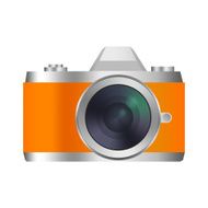 Retro look camera icon Film mirrorless Isolated on white N5