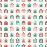 Animal seamless pattern of kennel