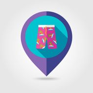 Men Beach Shortsl flat mapping pin icon