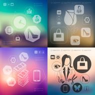 shopping infographic with unfocused background N5