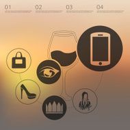 shopping infographic with unfocused background N7
