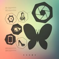 shopping infographic with unfocused background N8
