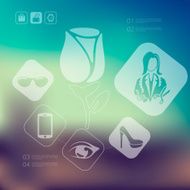 shopping infographic with unfocused background N10