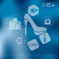 shopping infographic with unfocused background N13