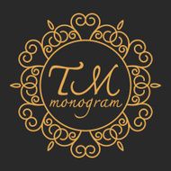 luxury monogram logo identity template elegant linear business s