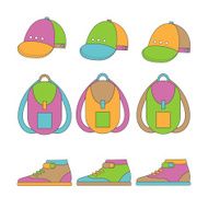 Set of icons clothes for teenage boys