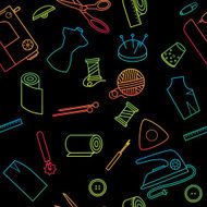 Seamless pattern with sewing elements