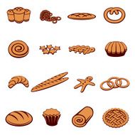 Bakery and pastry icons