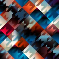 Houndstooth pattern on blue geometric background