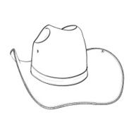Cowboy hat hand sketch Vector Illustration
