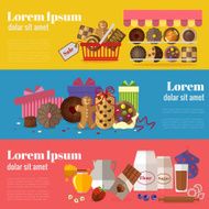 Buying cookies biscuits gift and baking cookies banners