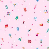 Pattern of flat design cosmetics make up icons and elements N2