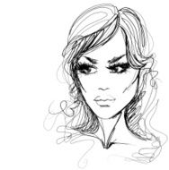 VECTOR background with a portrait of the beautiful young girl N9