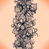 Vector lace seamless pattern decorative strawberry N2