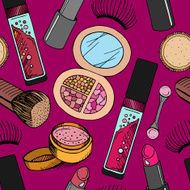 Vector Stylish Cosmetic Seamless Pattern