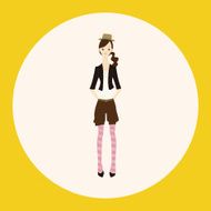 lady girl cartoon theme elements vector eps N16