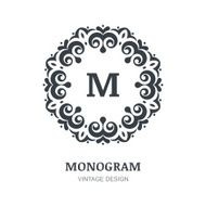 Vector logo abstract design Vintage elegant monogram template