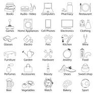 shop department simple vectors outline symbols set eps10