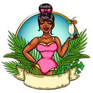Beach party label with space for text N2