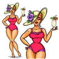 Pretty Pin Up Girl with cocktail
