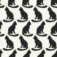 Animal seamless vector pattern of cat silhouettes N11