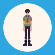 boy man cartoon theme elements N55