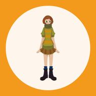 lady girl cartoon theme elements N37