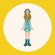 lady girl cartoon theme elements N38