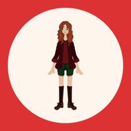 lady girl cartoon theme elements N42