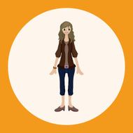 lady girl cartoon theme elements N43